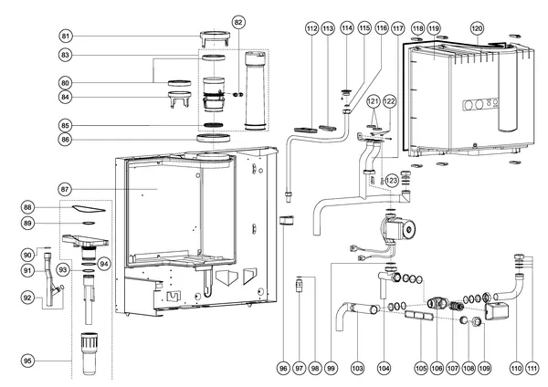 Exploded view Atag Q42C | vanaf 4-2009 OSS3: Leidingen