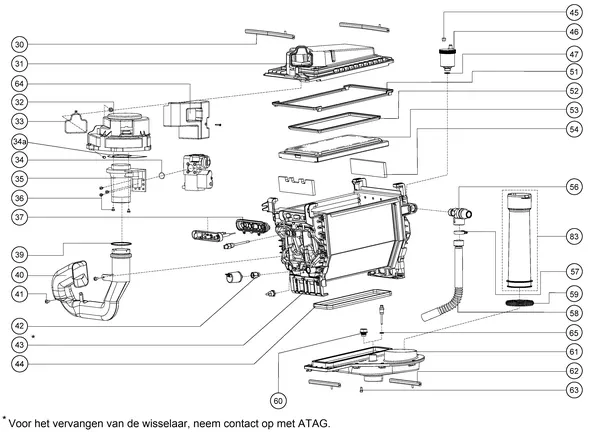 Exploded view Atag Q51S | vanaf 2005 OSS3: Wisselaar