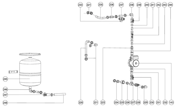 Exploded view Atag Q25SC 380N OSS1: Pomp
