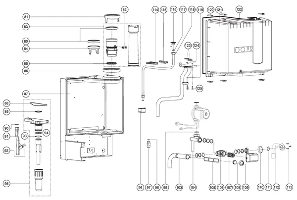 Exploded view Atag Q38SC 200N OSS1: Aansluitdelen