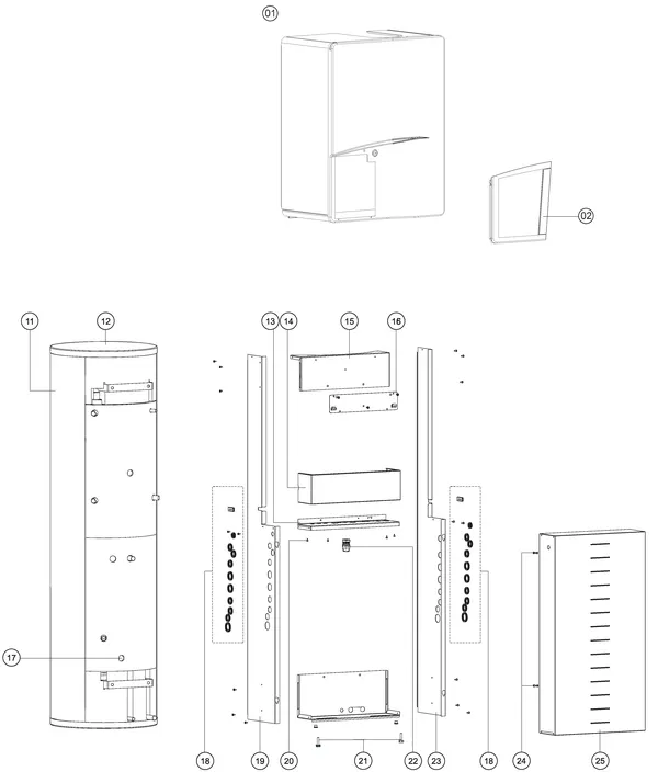 Exploded view Atag Q38SC 200N OSS1: Mantel