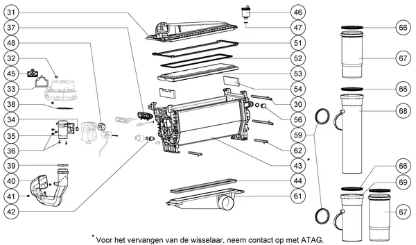 Exploded view Atag XL70 | vanaf 2012 OSS4: Wisselaar