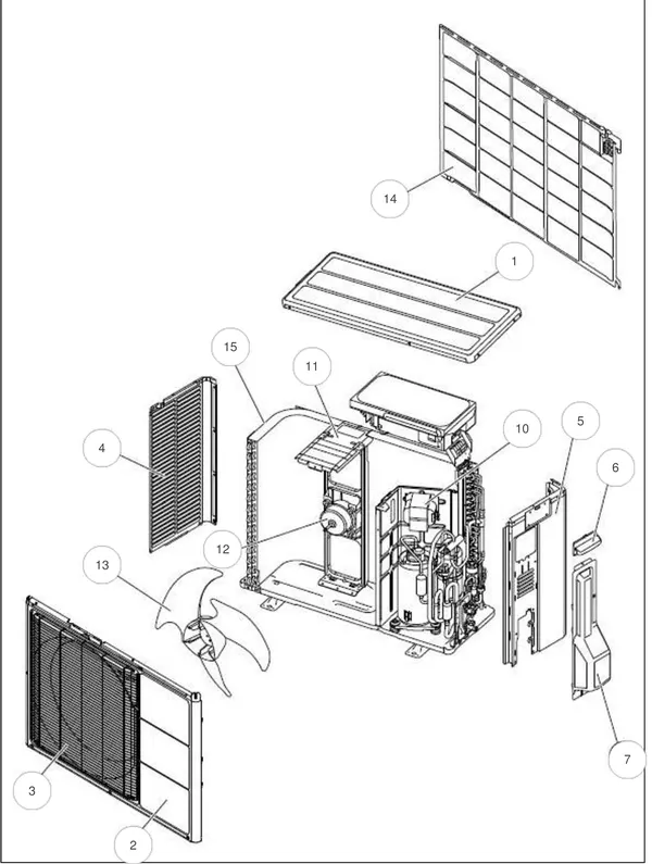 Exploded view Fujitsu WOYA060LFCA: Mantel