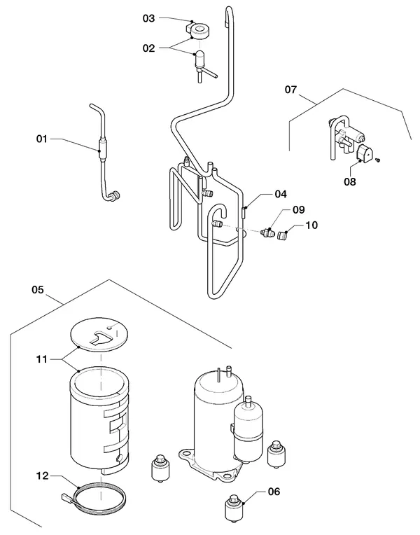Exploded view AWB GeniaAir RM05/1: Delen koudecircuit