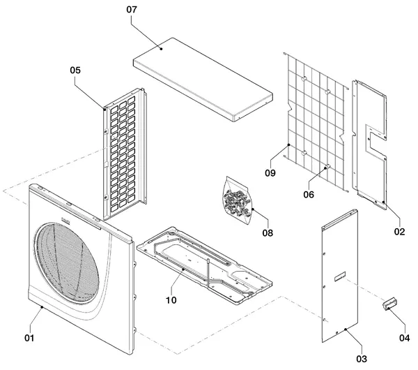 Exploded view AWB GeniaAir RM05/1: Manteldelen