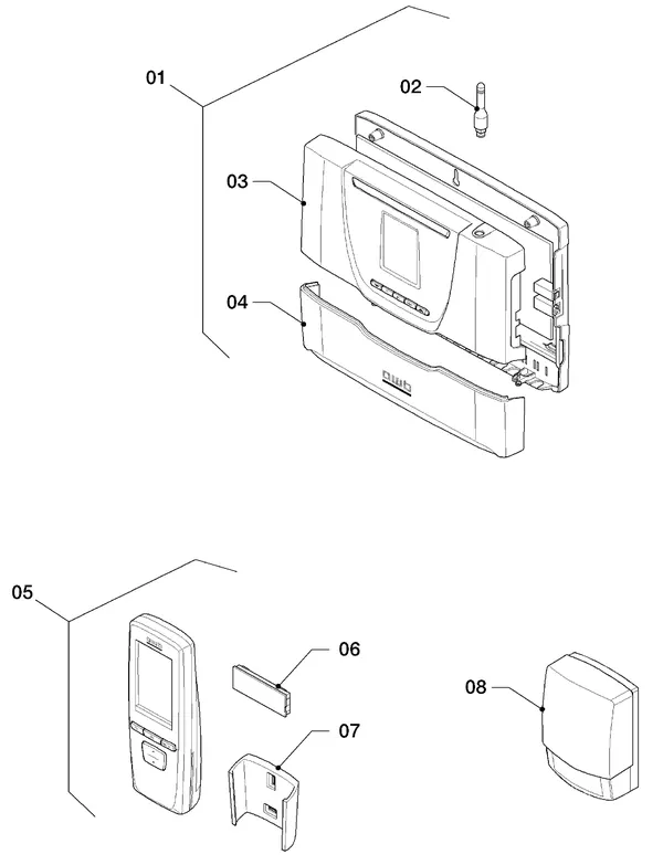 Exploded view AWB GeniaHybrid regelaars: Overzicht