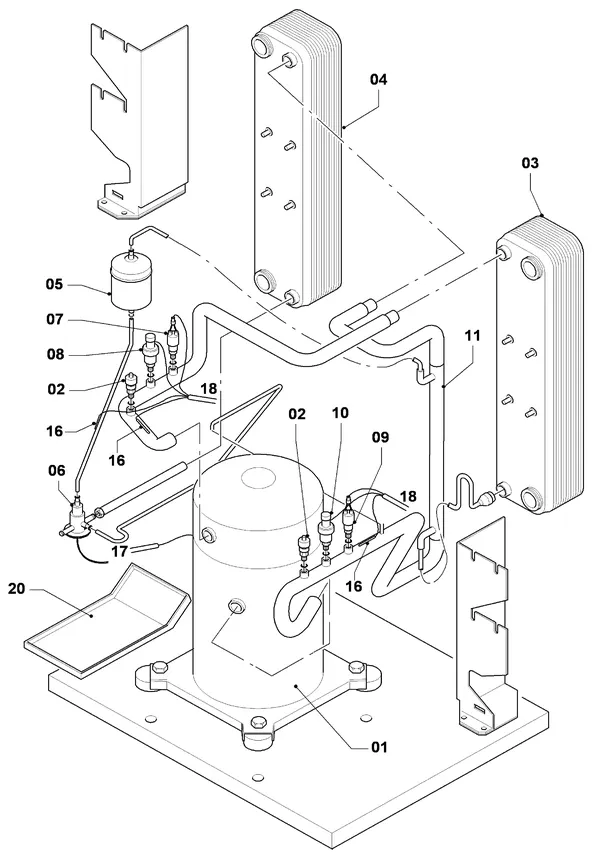 Exploded view AWB MagnaGeo 10 BPT HPS 100-2: Delen koudecircuit