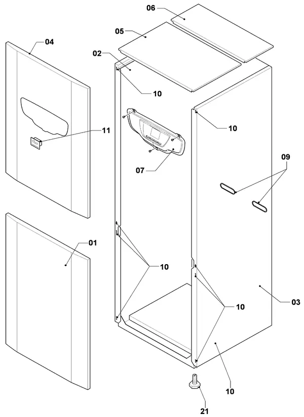 Exploded view AWB MagnaGeo 10 BPT HPS 103-2: Manteldelen