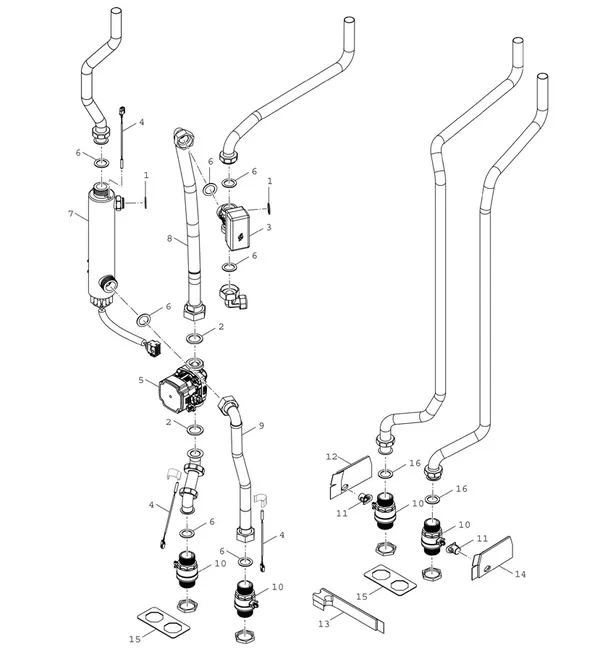Exploded view Bosch Compress 7001i LWMF 8: Hydrauliek