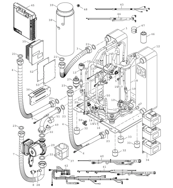 Exploded view Bosch Compress 7001i LWMF 8: Koelmiddelcircuit