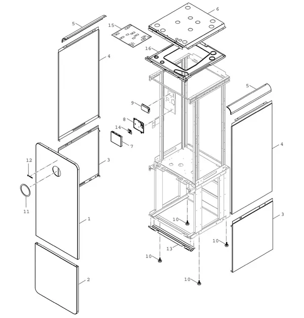 Exploded view Bosch Compress 7001i LWMF 8: Toestelmantel hmi