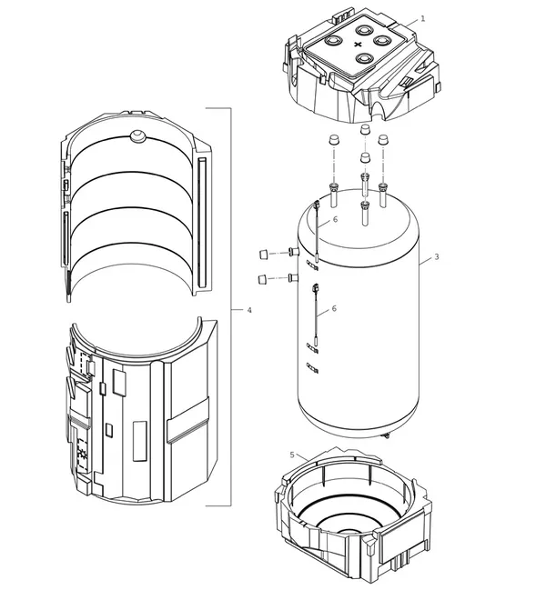 Exploded view Bosch Compress 7001i LWMF 16: Boiler