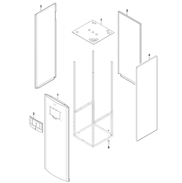 Exploded view Bosch Compress 6000 LWM 4,5kW: Mantel