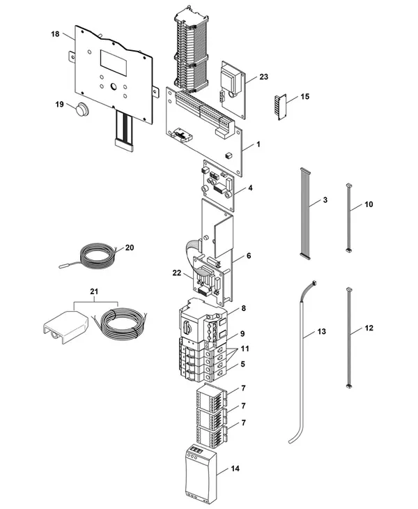 Exploded view Bosch Compress 6000 LWM 10kW: Regeling