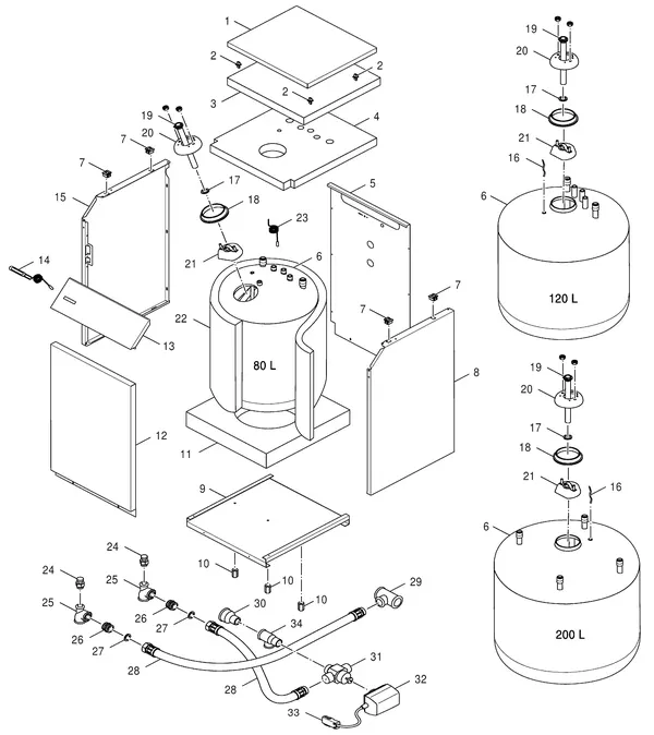 Exploded view Bosch EBU 120-1: Totaaloverzicht