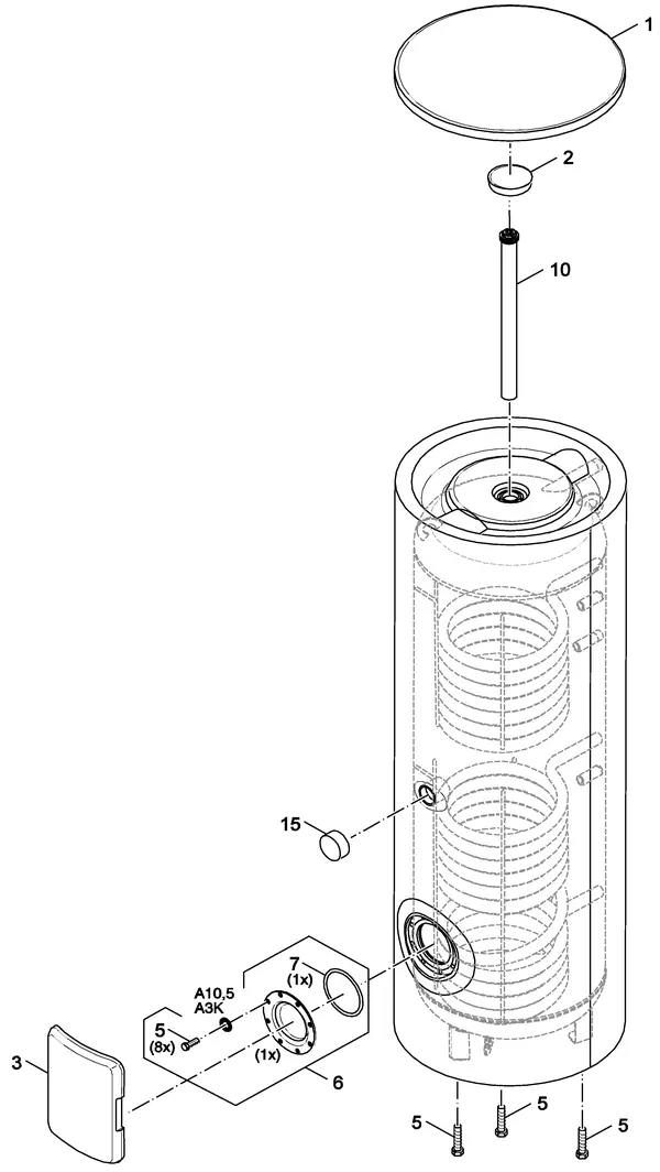 Exploded view Buderus (Bosch) SM400 5EW: Totaaloverzicht