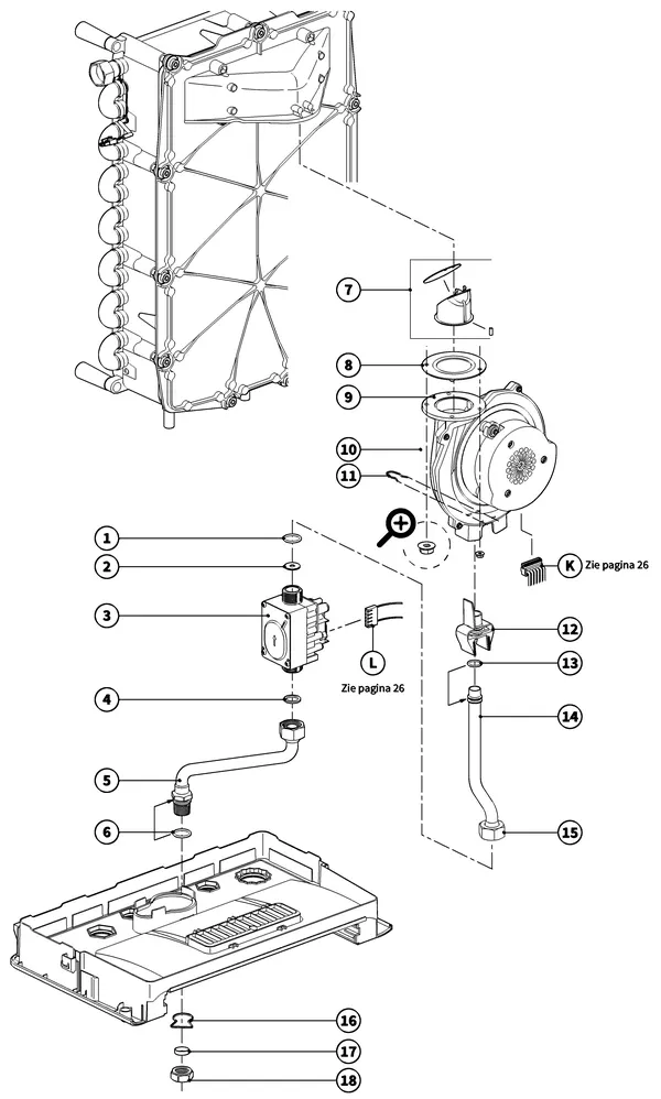 Exploded view Intergas Xtreme 36: Gasstraat