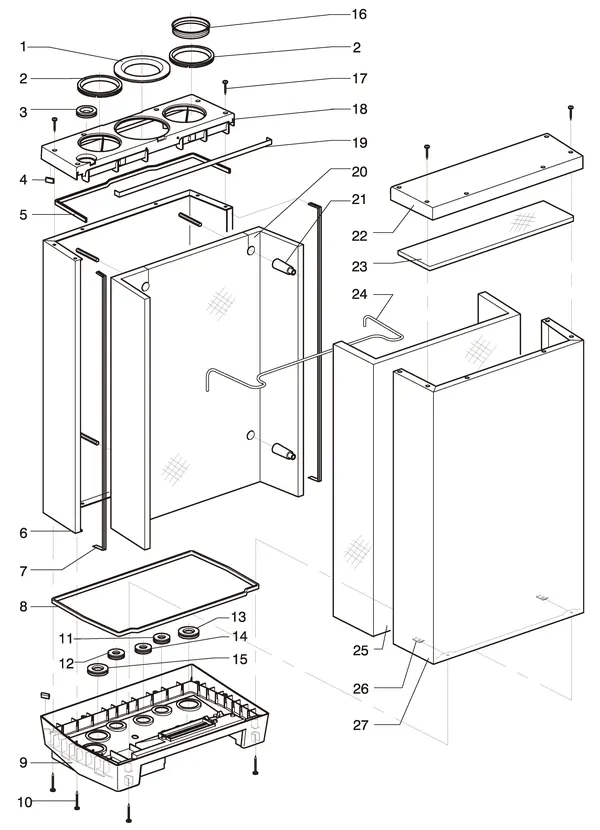 Exploded view Intergas Kombi Kompakt HR 28: Mantel