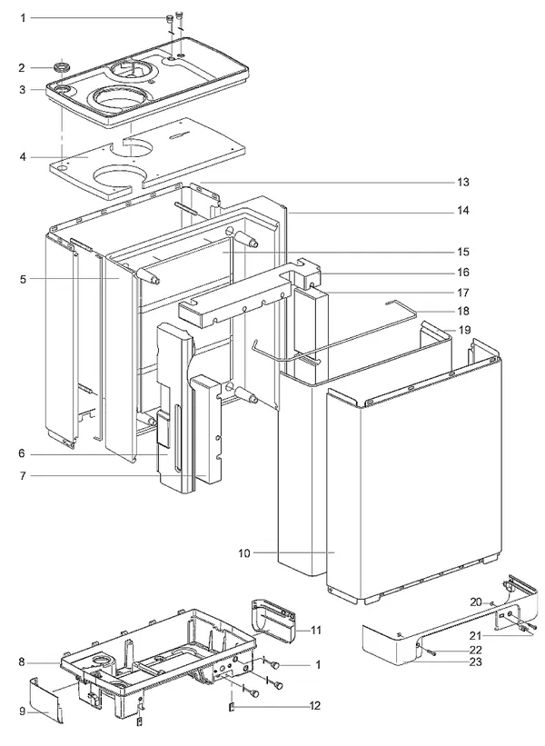 Exploded view Intergas Kombi Kompakt HReco 36 HR: Mantel