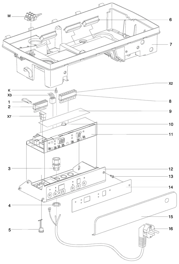 Exploded view Intergas Kompakt Solo HRE 12: Branderautomaat