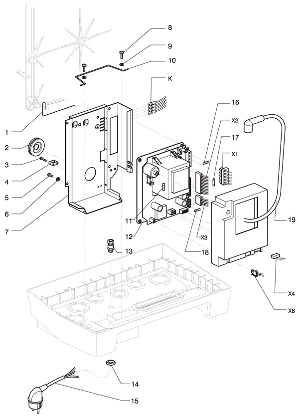 Exploded view Intergas Kombi Kompakt Tap HR 22: Branderautomaat fmt850 tot december 2005