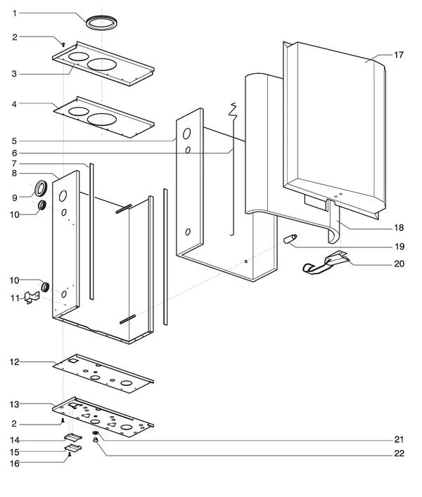 Exploded view Intergas Prestige CW5: Binnenmantel
