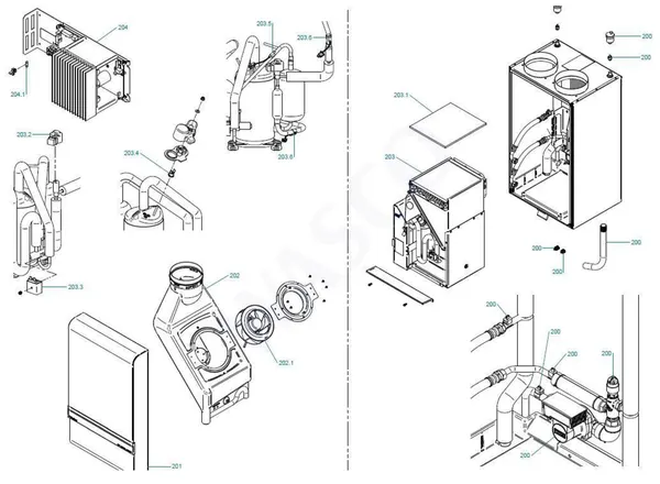 Exploded view Itho Daalderop HP Cube: Totaaloverzicht