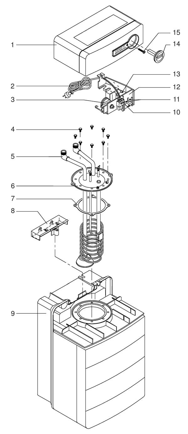 Exploded view Itho Daalderop Close-in 15 (1989-1996): Totaaloverzicht