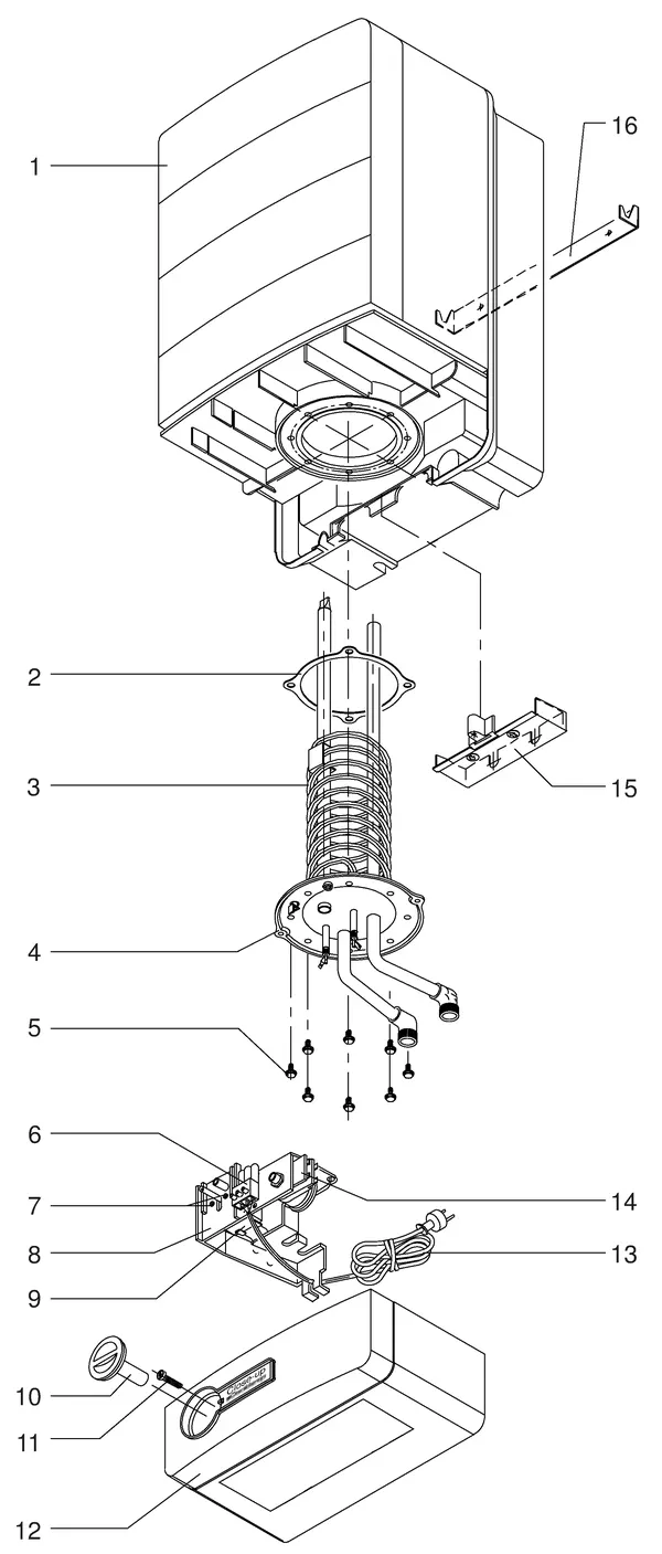 Exploded view Itho Daalderop Close-up 15 (1989-1996): Totaaloverzicht
