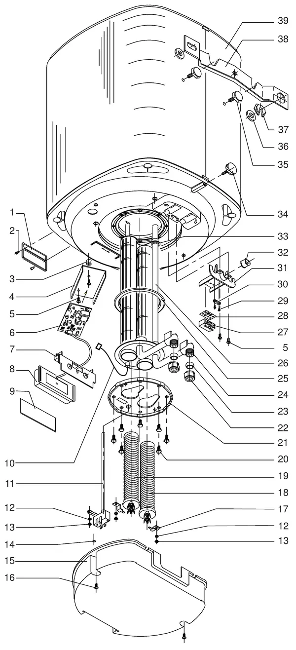 Exploded view Itho Daalderop Duo Sensor 80: Totaaloverzicht