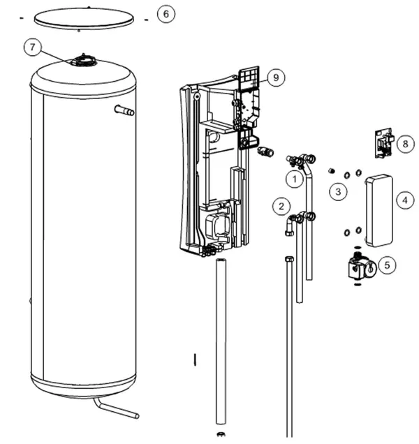 Exploded view Itho Daalderop OLB 200 DDS: Totaaloverzicht