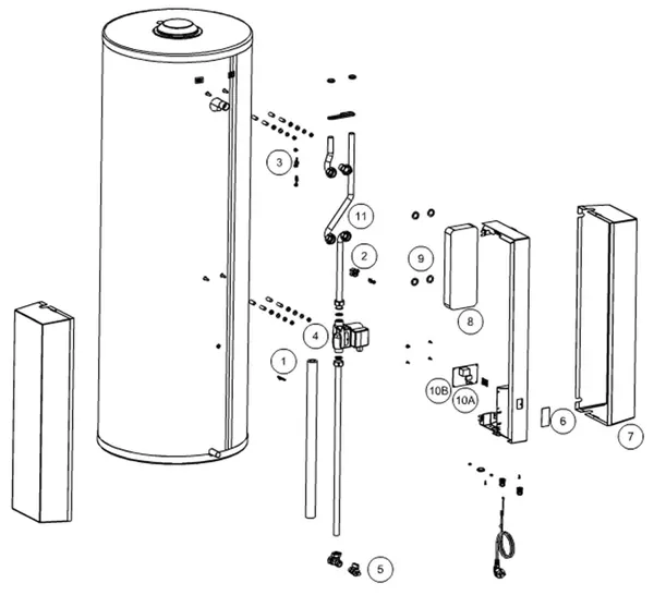 Exploded view Itho Daalderop OLB 200 ES: Totaaloverzicht