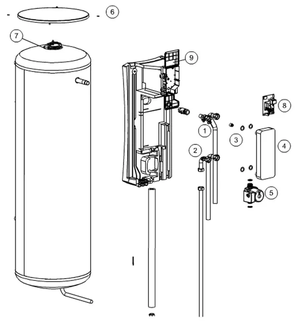 Exploded view Itho Daalderop OLB 300 DDS: Totaaloverzicht