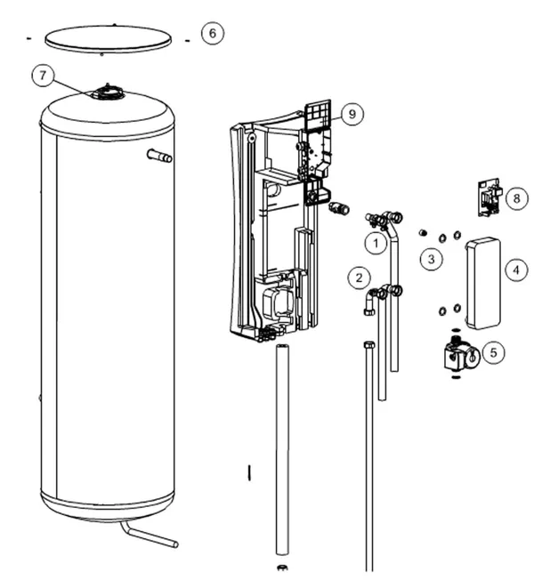 Exploded view Itho Daalderop OLB 300 ES: Totaaloverzicht