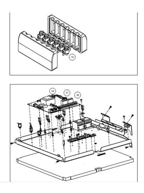 Exploded view Itho Daalderop 3e generatie WPU 55 (545-0060): Waterzijdig elektra