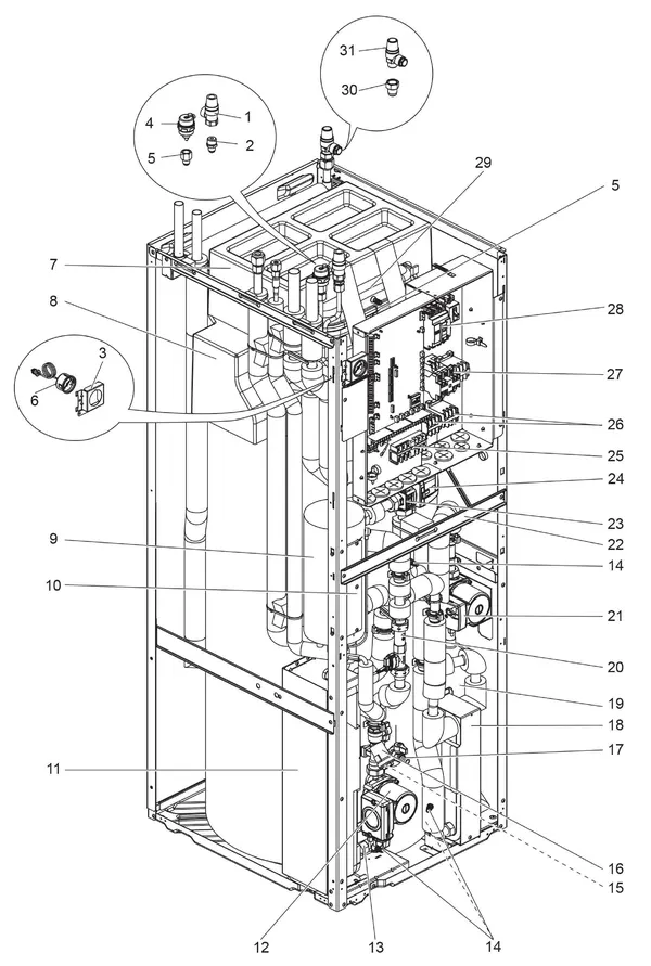 Exploded view Mitsubishi Electric EHST20C-VM2C: Totaaloverzicht
