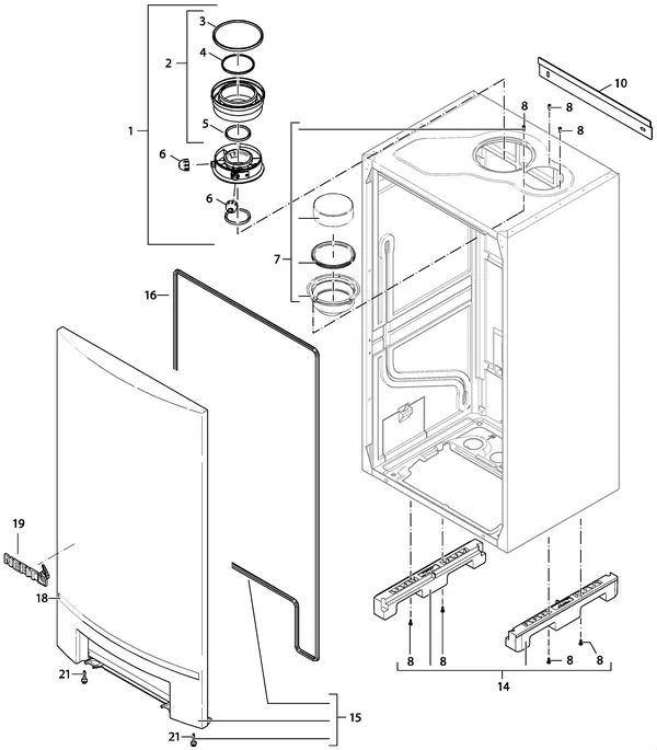 Exploded view Nefit (Bosch) TopLine HR 100 II: Mantel