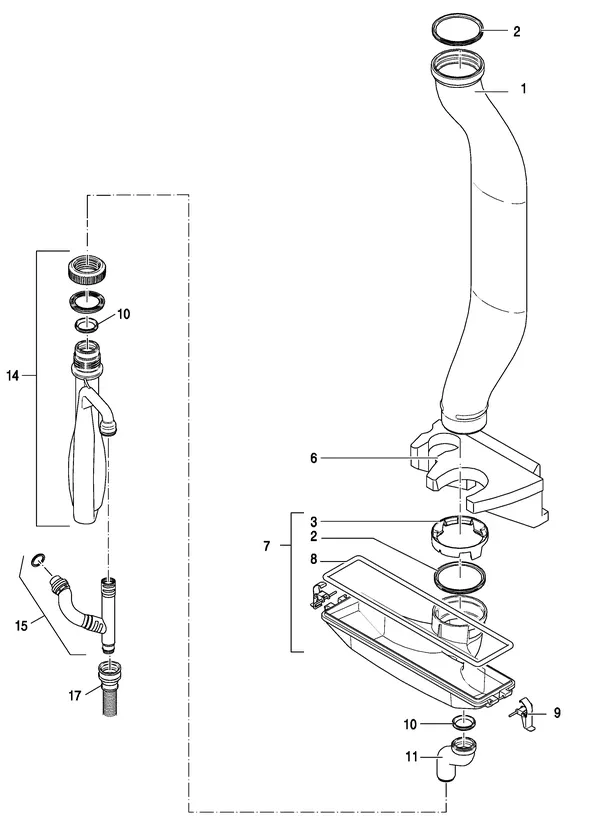 Exploded view Nefit (Bosch) TopLine HR 100 II: Sifon