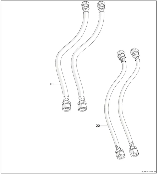 Exploded view Nefit (Bosch) VentiLine VA/W 1.4 C: Aansluitingen