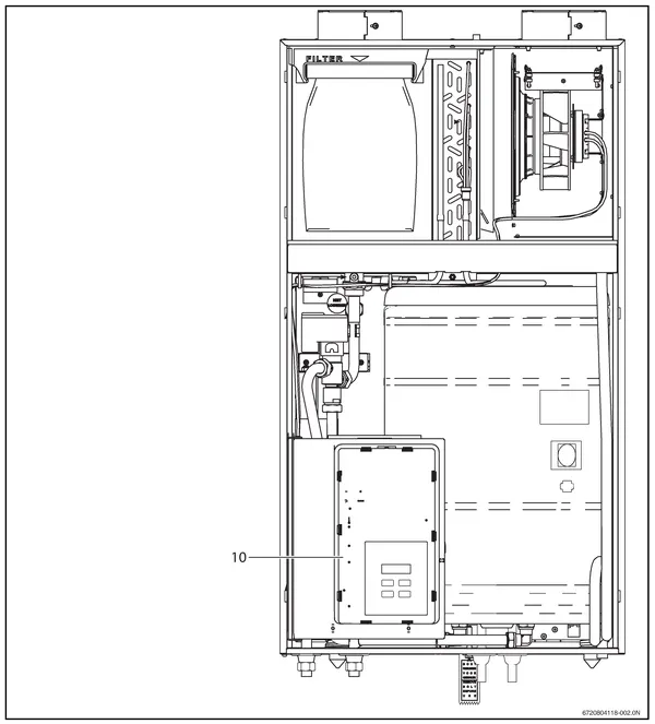 Exploded view Nefit (Bosch) VentiLine VA/W 1.4 C: Besturingsunit