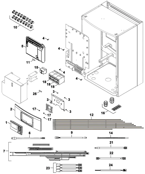 Exploded view Nefit (Bosch) IDU Split 8-15 E: Sturing
