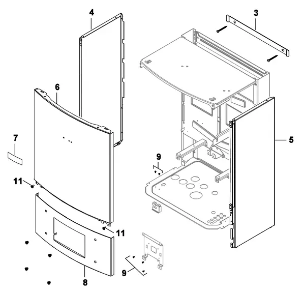 Exploded view Nefit (Bosch) IDU Split 2-6 B: Mantel