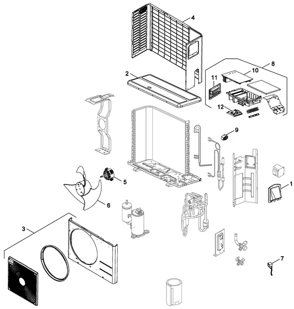 Exploded view Nefit (Bosch) ODU Split 2: Totaaloverzicht