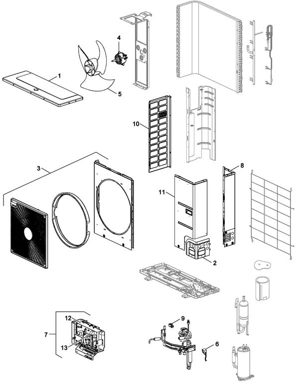 Exploded view Nefit (Bosch) ODU Split 6: Totaaloverzicht