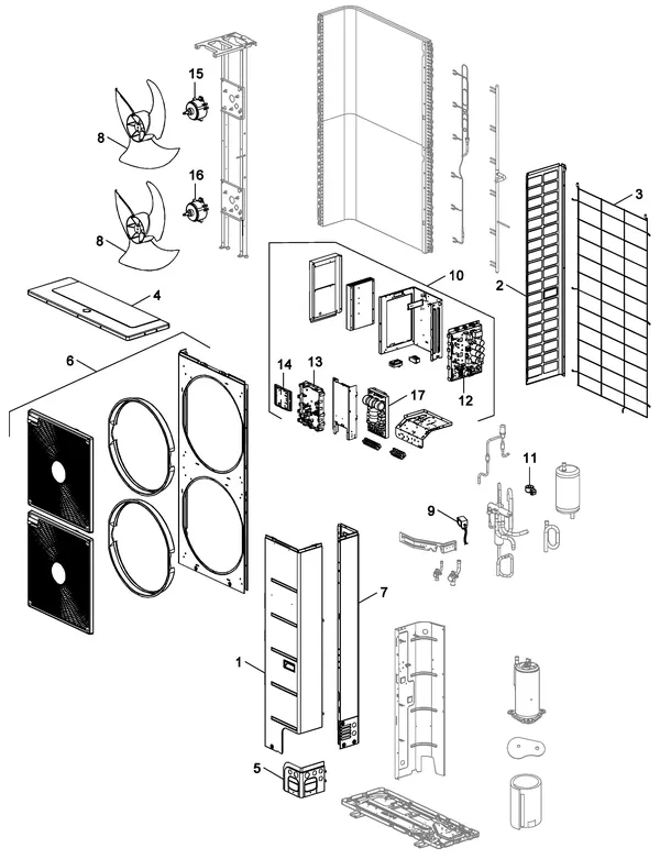 Exploded view Nefit (Bosch) ODU Split 11t: Totaaloverzicht