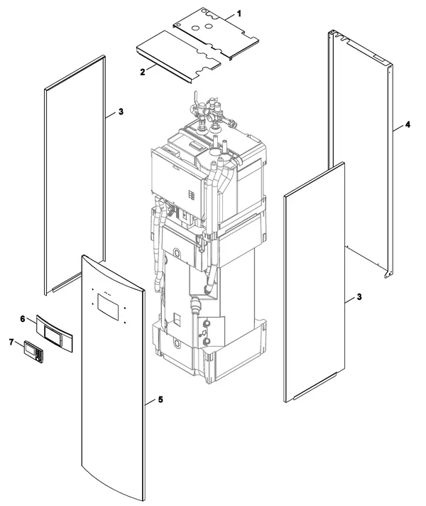 Exploded view Nefit (Bosch) IDU Split 2-6 TS: Mantel