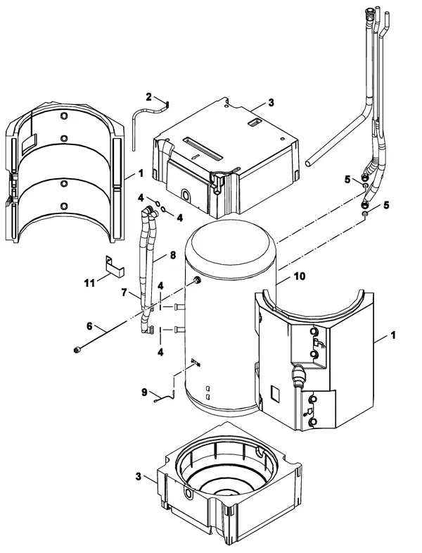 Exploded view Nefit (Bosch) IDU Split 8-15 TS: Boiler