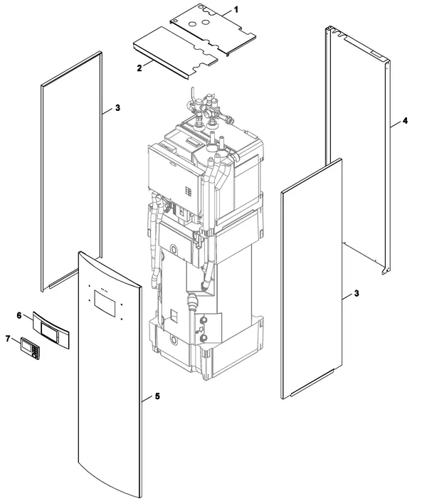 Exploded view Nefit (Bosch) Monoblock IDU 13-17 T: Mantel