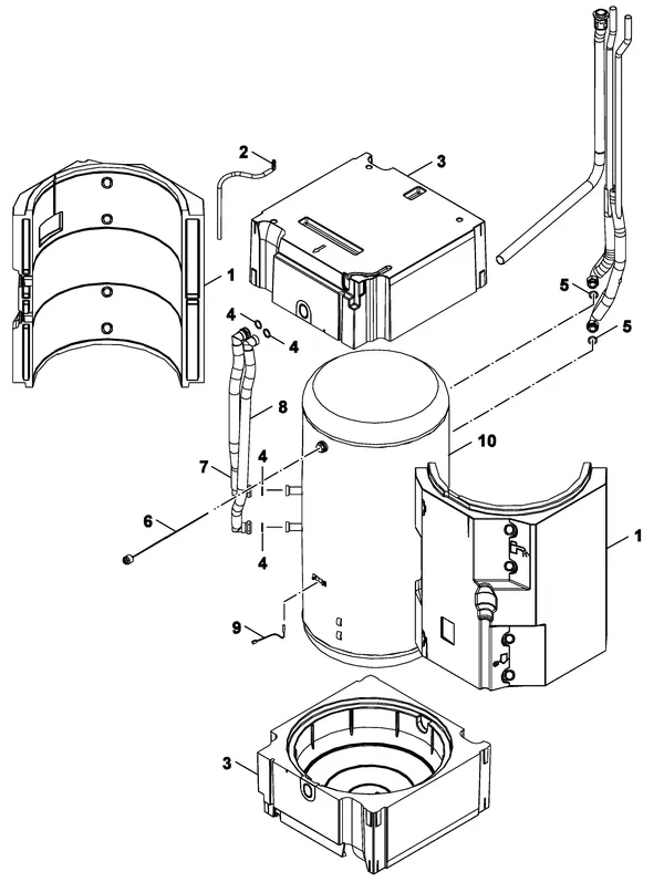 Exploded view Nefit (Bosch) Monoblock IDU 13-17 TS: Boiler