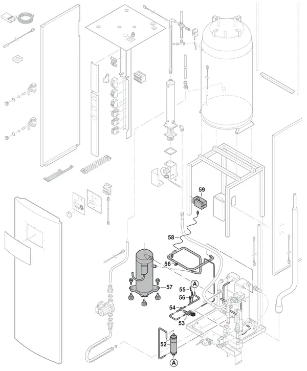 Exploded view Nefit (Bosch) Auris E C4 OS: Koelmiddelcircuit